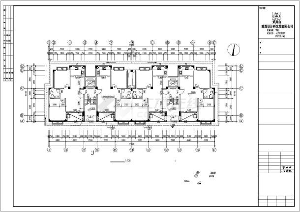 无锡市某小区1900平米6层框架结构住宅楼全套建筑设计CAD图纸-图一