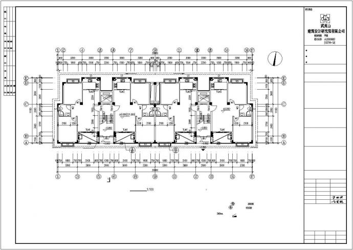 无锡市某小区1900平米6层框架结构住宅楼全套建筑设计CAD图纸_图1