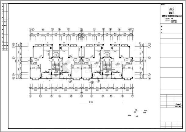 无锡市某小区1900平米6层框架结构住宅楼全套建筑设计CAD图纸-图二