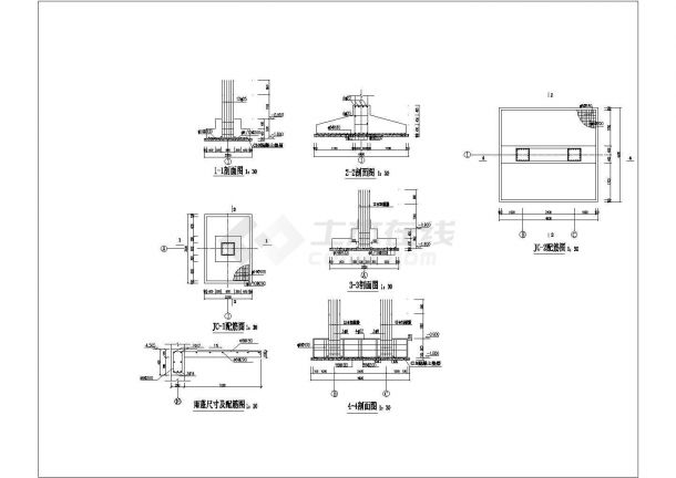 湖州市某科技园6层框架结构办公楼全套结构设计CAD图纸-图二