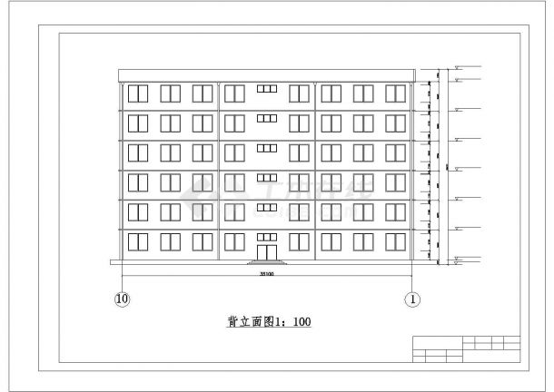 六层框架办公楼结构施工cad图纸-图一