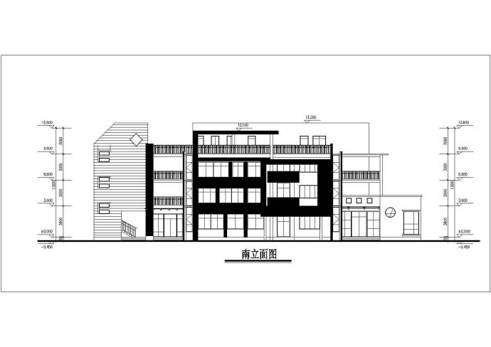 盐城市某现代化小区2800平米4层框架结构幼儿园平立剖面设计CAD图纸_图1