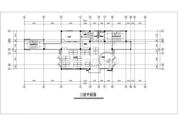盐城市某现代化小区2800平米4层框架结构幼儿园平立剖面设计CAD图纸-图二