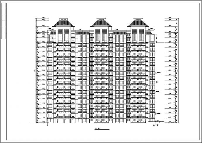亳州市黄山路18层住宅楼平立面设计CAD图纸（含机房层）_图1