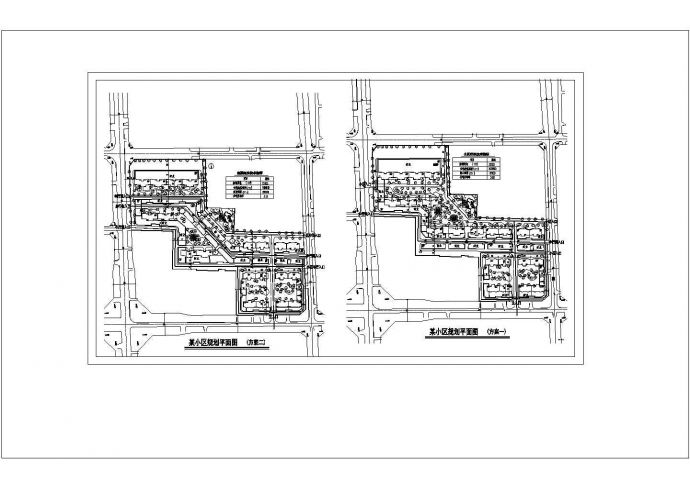 规划用地73152平方米小区规划方案图2种方案 含主要经济技术指标CAD图纸设计_图1