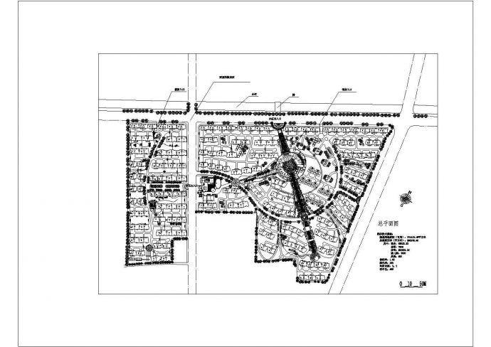 规划用地面积151412.09平方米住宅小区规划总平面图1张 含经济技术指标CAD图纸设计_图1
