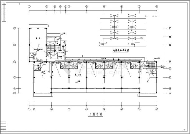 6层办公大楼电气规划CAD参考图纸-图二