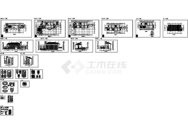 某一所24班4078㎡四层小学教学楼设计cad全套建筑施工图(带效果图)-图二