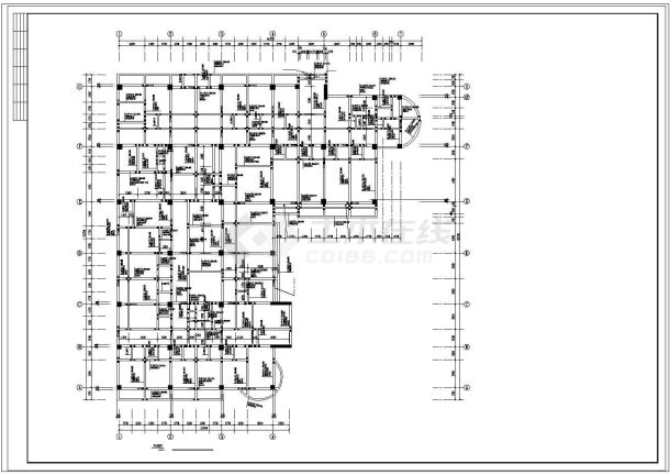 医院肿瘤病房大楼主体结构设计CAD施工图纸-图一
