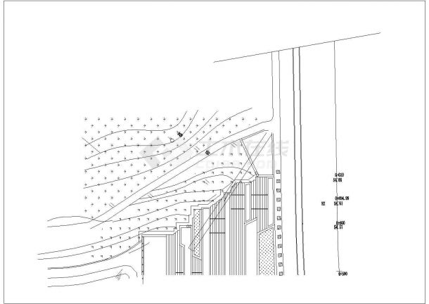 某公园景观设计CAD节点完整构造东入口剖面-图一