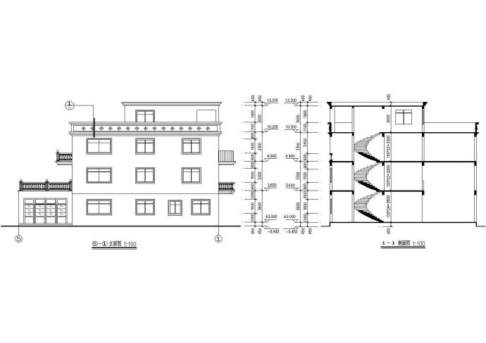 湖南某市大型别墅设计CAD全套参考图_图1