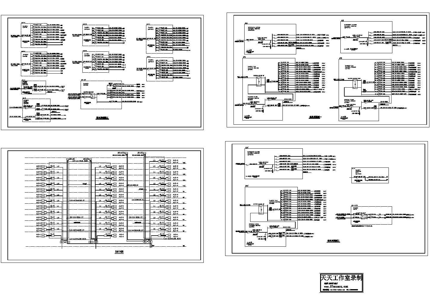 某15层底商住宅楼强电系统图（cad，4张图纸）