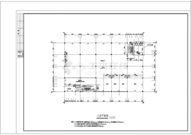 建筑图-3层饭店建筑方案设计【平立剖 门窗卫生间大样】.cad-图二