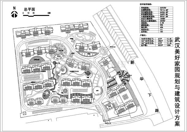 用地33707平米美好家园规划与建筑设计方案总平面图 cad图纸-图一