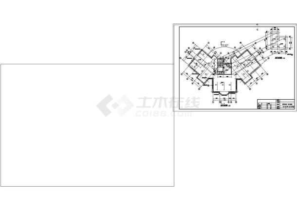  12层3690.2平米蝶形1楼1电梯3户点式住宅楼建施[1-3层商业 4-12住宅] 【平立剖 楼梯 节点大样 门窗表 目录 说明 A1 A2】cad图纸-图一