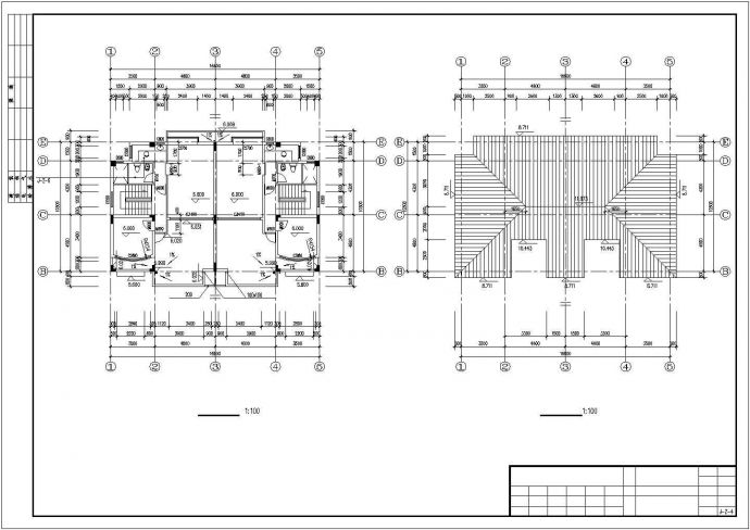 三层双拼别墅cad设计图（长16.6m宽12.8m）_图1