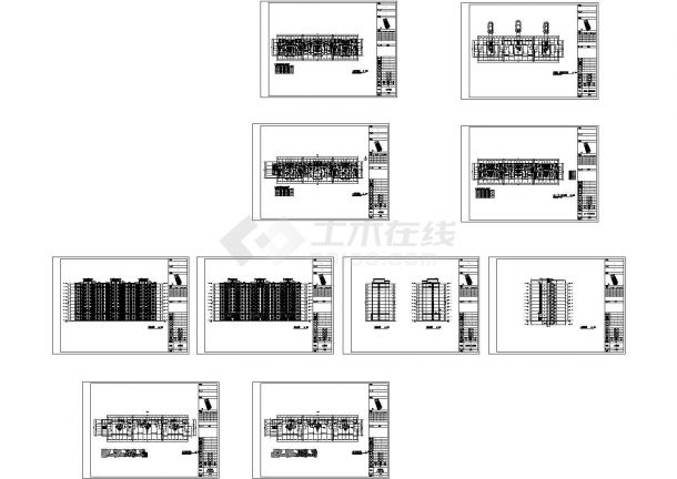 11层现代风格联排住宅楼建筑设计方案图cad版-图二