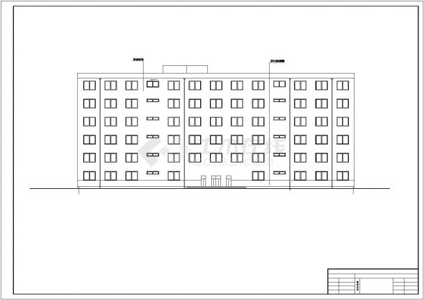 天津某企业公司5000平米6层框架结构办公楼建筑设计CAD图纸-图二