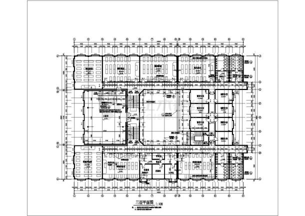  5+1架空层中学教学综合楼建筑施工图【平立剖】cad图纸-图一