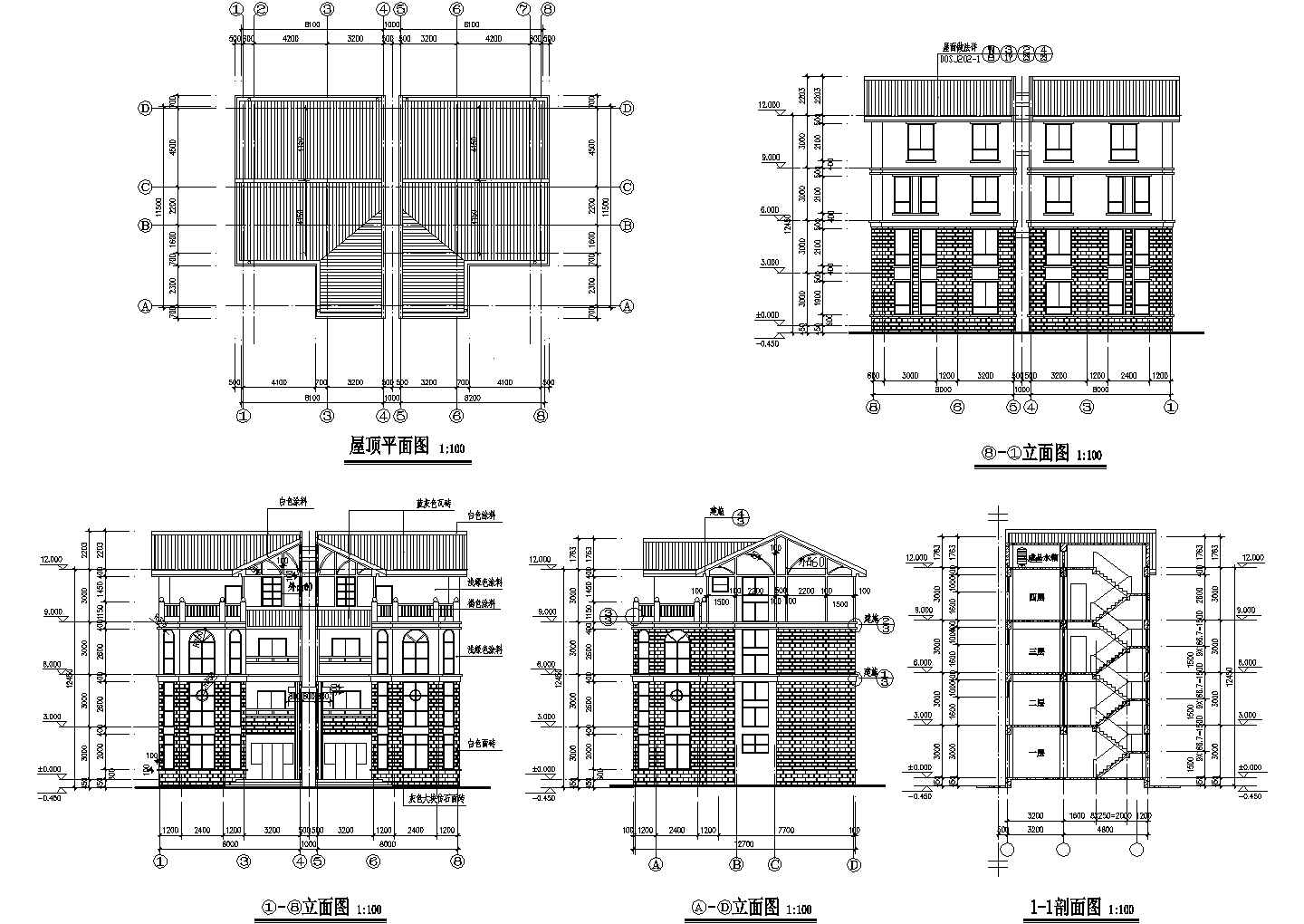 某地大型中式别墅建筑结构设计CAD图