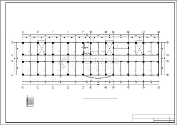 某公司研发中心8层框架结构办公楼全套结构设计CAD图纸-图二