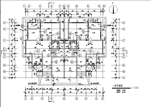 三套欧式花园小区别墅住宅楼建筑设计施工cad图纸（含说明）-图一