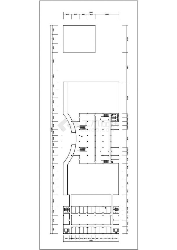 蚌埠市某高校3900平米4层框架结构服务中心平面设计CAD图纸-图二