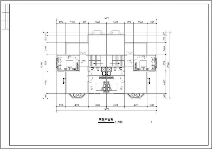 3层总304.6平米双拼别墅设计图【平立】_图1