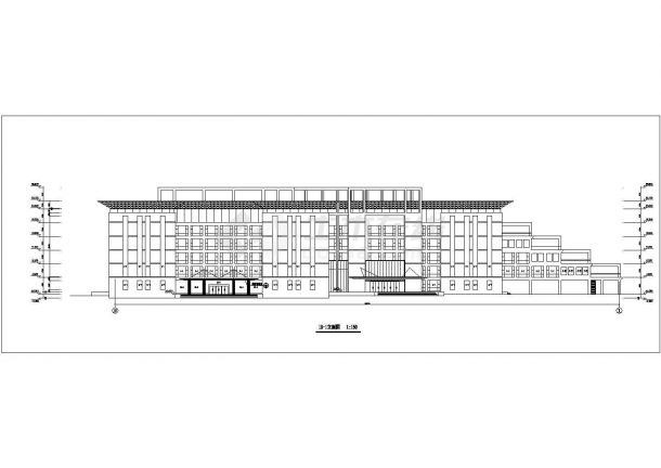 某单位大型6层框架办公楼设计CAD图纸-图一