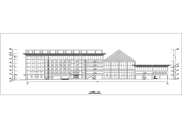 某单位大型6层框架办公楼设计CAD图纸-图二
