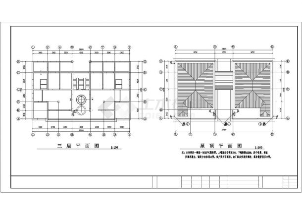 3层总970.29平米双拼别墅设计图【平立剖 工程做法表 说明】-图一