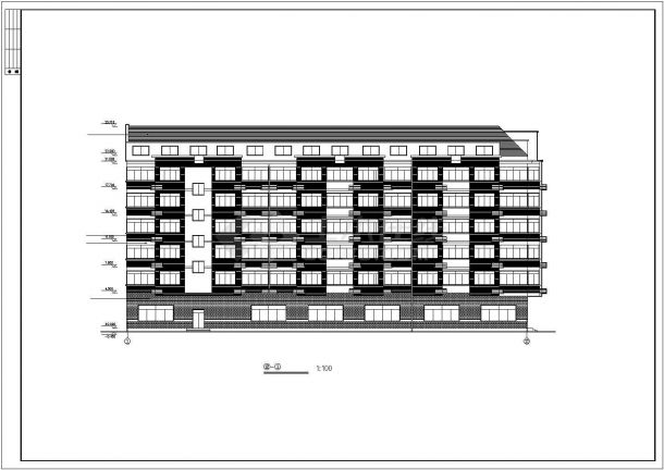 一校园精简宿舍楼房建筑平立面图-图一