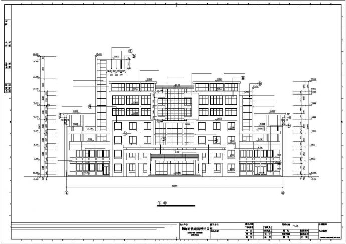 苏州某消防支队3500平米6层框架结构办公教学楼平立剖面设计CAD图纸_图1