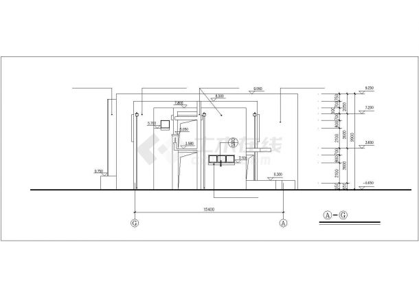 某市政单位1160平米2层框架结构职工食堂建筑设计CAD图纸-图一