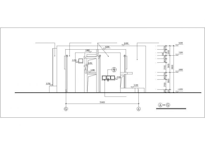 某市政单位1160平米2层框架结构职工食堂建筑设计CAD图纸_图1