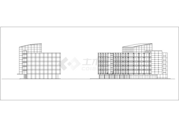 金华市某单位1.5万平米8层框架结构办公楼平立剖面设计CAD图纸-图一