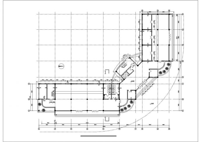 7200平米6层框架结构商业办公楼平立剖面设计CAD图纸_图1