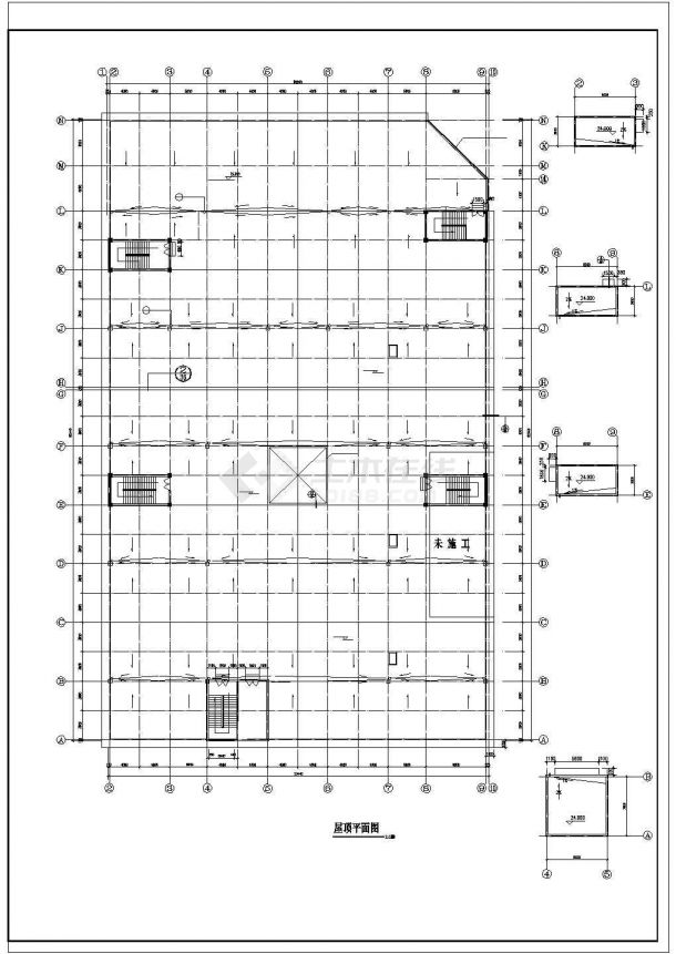 [湖北]多层商场建筑空调通风系统设计cad施工图（风冷模块机组）-图一