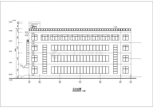 嘉兴市某公司4层现浇钢混框架结构办公楼全套建筑设计CAD图纸-图一