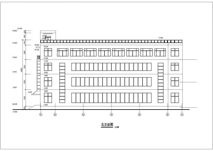 嘉兴市某公司4层现浇钢混框架结构办公楼全套建筑设计CAD图纸_图1
