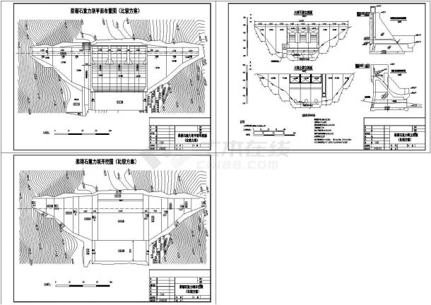 重力坝设计施工CAD图纸-图一