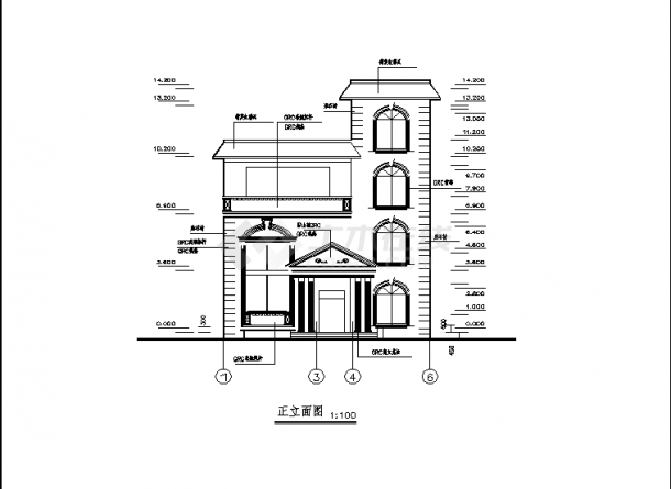 三套复式别墅住宅楼建筑结构设计施工cad图纸（含说明）-图二