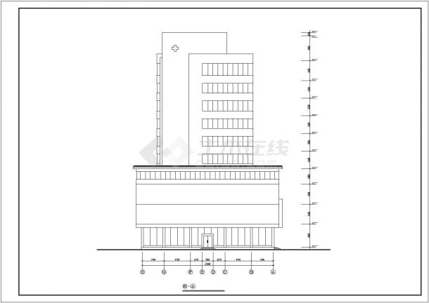 成都某医院8900平米10层框剪结构门诊综合楼平立面设计CAD图纸-图一