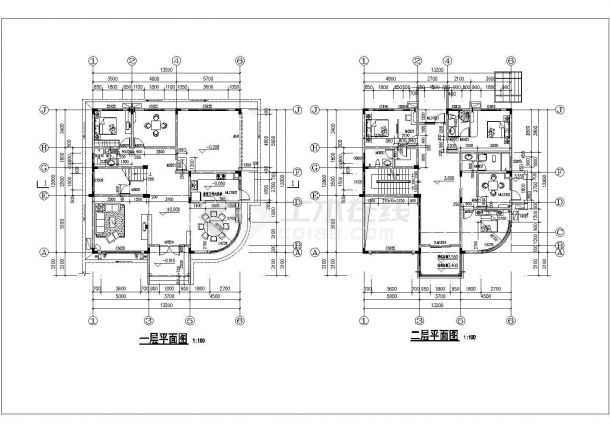 占地170平米3层框混结构独立别墅全套建筑设计CAD图纸-图一