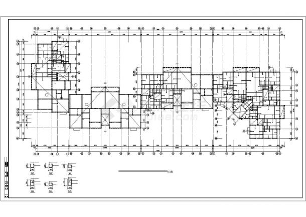 成都某现代化小区7层框混结构住宅楼全套结构设计CAD图纸-图二