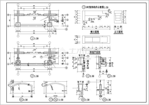 占地780平米6层砖混结构住宅楼全套建筑设计CAD图纸-图二