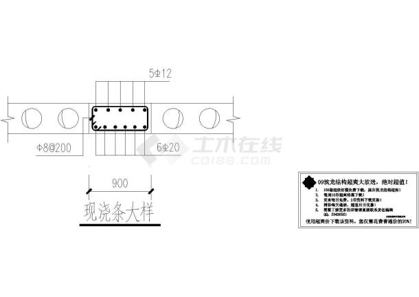 某现浇条大样节点构造详图设计-图二