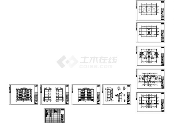 某七层住宅楼建筑方案图（cad，9张图纸）-图一