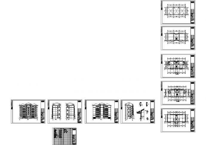 某七层住宅楼建筑方案图（cad，9张图纸）_图1