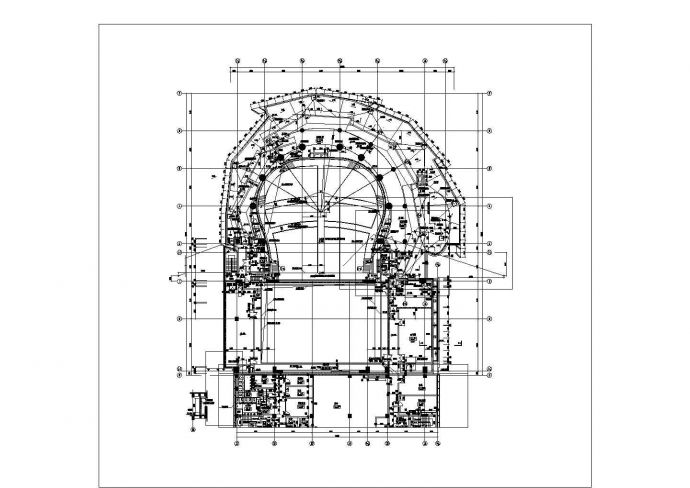 某五层小型剧场CAD设计方案图四层平面图_图1